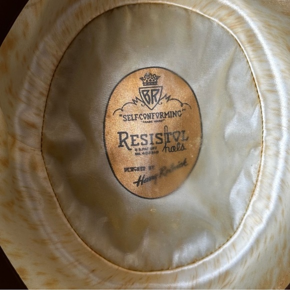 RESISTOL Vintage 15X Beaver Self Conforming Flatop Hat Designed by Harry Rolnick - Picture 9 of 15